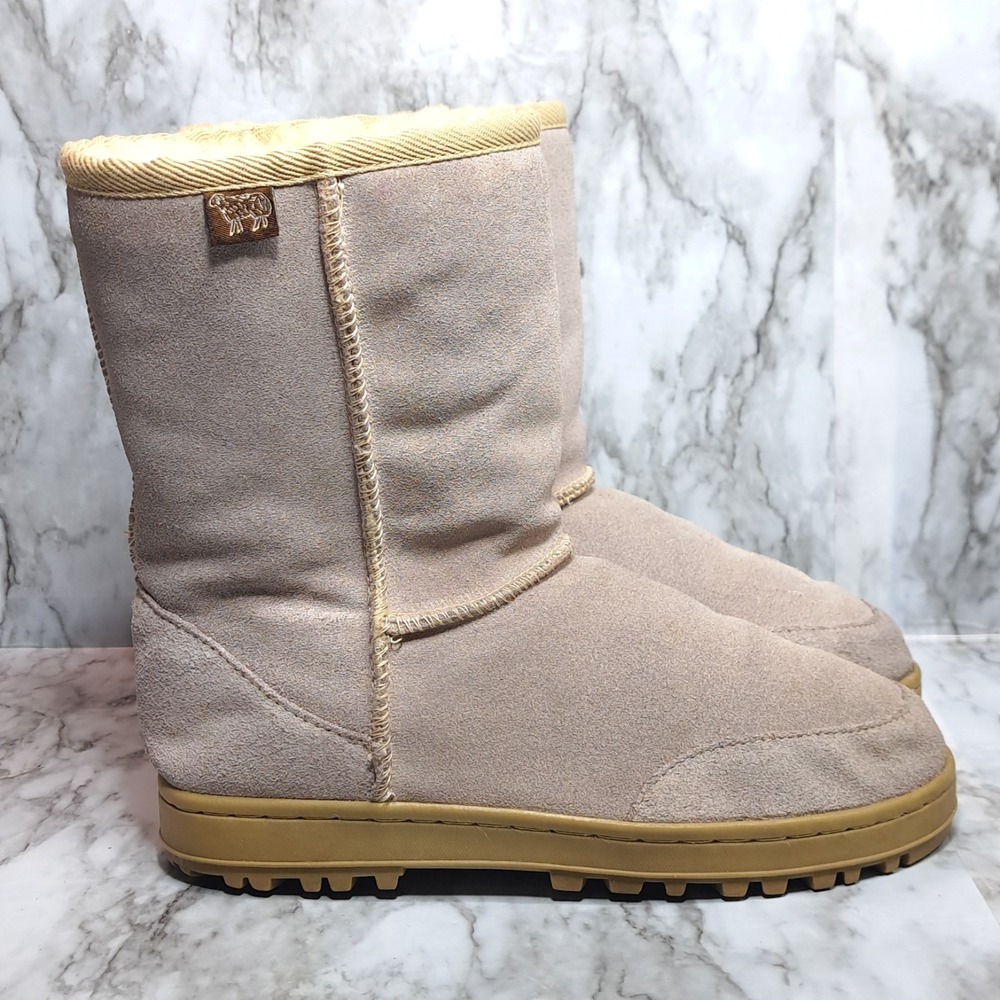 Australian Boot Company Women/Men Boots W8‎ M7 Sand Beige Shearling Sheep Fur